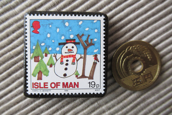 マン島　クリスマス切手ブローチ9165 3枚目の画像