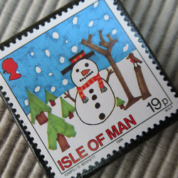 マン島　クリスマス切手ブローチ9165 2枚目の画像