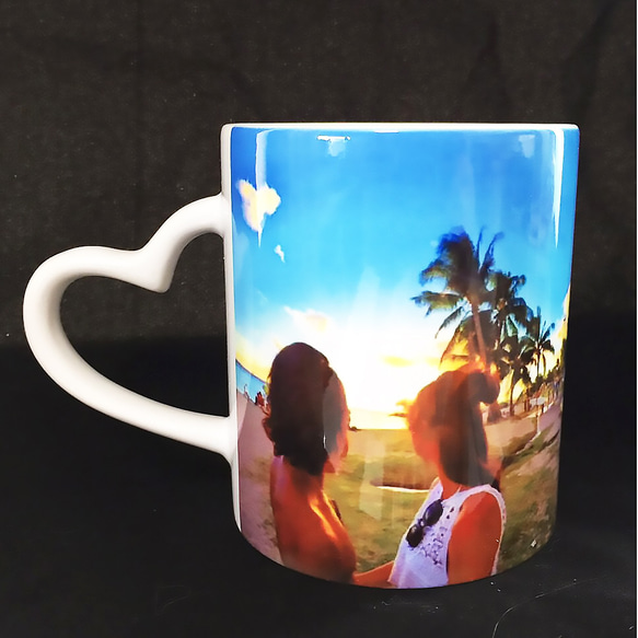 LINEで簡単【名入れ 写真入り ハートマグカップ】陶器製 ギフト プレゼント インテリア オリジナル 誕生日 母の日 6枚目の画像