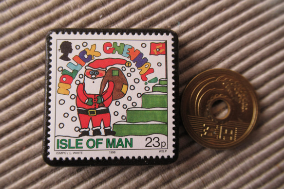 マン島　クリスマス切手ブローチ9166 3枚目の画像