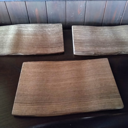 神代杉・一木3枚組の銘々皿〜へぎ板〜自然木ディスプレイにも♪ 8枚目の画像