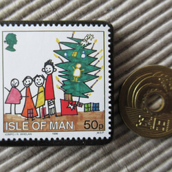 マン島　クリスマス切手ブローチ9167 3枚目の画像