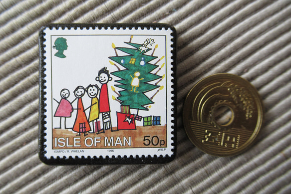 マン島　クリスマス切手ブローチ9167 3枚目の画像