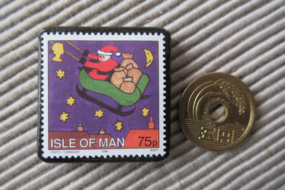 マン島　クリスマス切手ブローチ9168 3枚目の画像