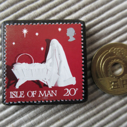 マン島　クリスマス切手ブローチ9170 3枚目の画像