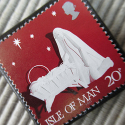 マン島　クリスマス切手ブローチ9170 2枚目の画像