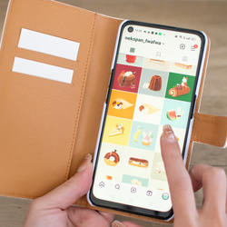 【iPhone専用】ネコぱんとレモンタルトの手帳型スマホケース 6枚目の画像