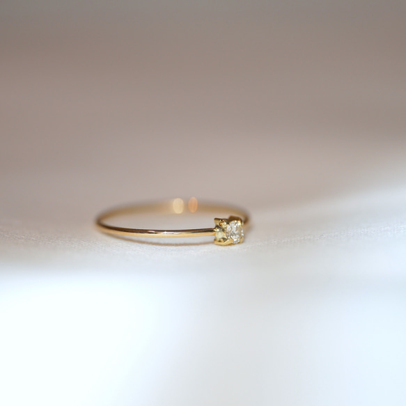 [送料当方負担] K18 Fairy Round White Diamond ring (0.05ct,RB10_B) 3枚目の画像