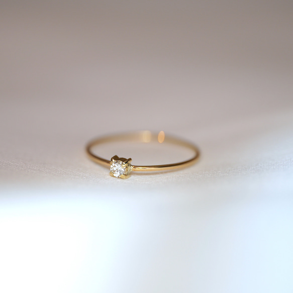 [送料当方負担] K18 Fairy Round White Diamond ring (0.05ct,RB10_B) 2枚目の画像