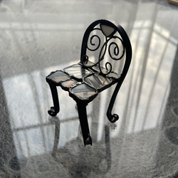 【小さな椅子ののステンドグラス】椅子No.1【クリア】 1枚目の画像