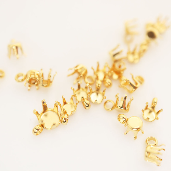 316L サージカルステンレス 6本爪 立て爪 石座 各種 6枚目の画像