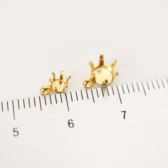 316L サージカルステンレス 6本爪 立て爪 石座 各種 5枚目の画像