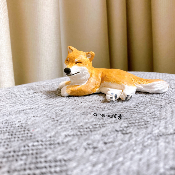 柴犬　ミニチュア　犬　フィギュア　置物　オブジェ　粘土 2枚目の画像