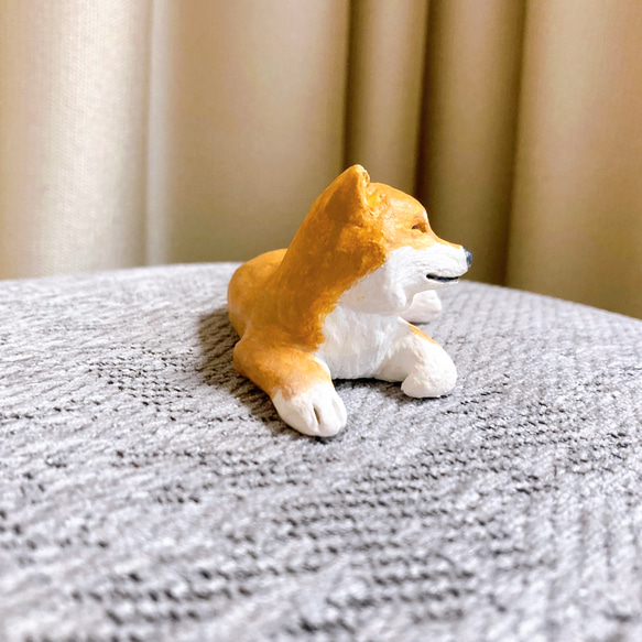 柴犬　ミニチュア　犬　フィギュア　置物　オブジェ　粘土 5枚目の画像