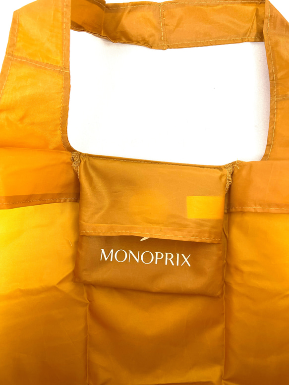 【MONOPRIX】モノプリーエコバッグ/ポケット一体型/ポケット付き/折りたたみ/フランス/パリ/簡単/軽い【即納】 3枚目の画像
