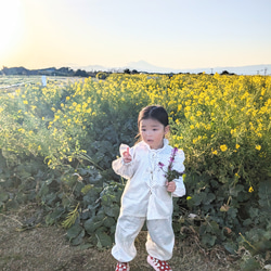 長袖スモック　とろみホワイトドット／葡萄色 14枚目の画像