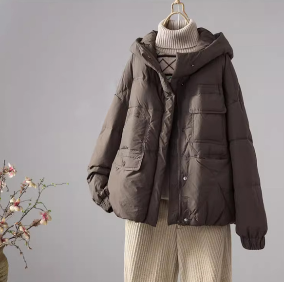 冬 暖かい.90％短いダウンジャケット 厚手のコート 4色 2枚目の画像