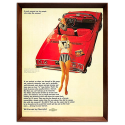 シボレー コルベア 1960年代 アメリカ ヴィンテージ 雑誌 広告 額付 ポスター 3枚目の画像