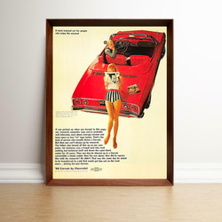 シボレー コルベア 1960年代 アメリカ ヴィンテージ 雑誌 広告 額付 ポスター 1枚目の画像