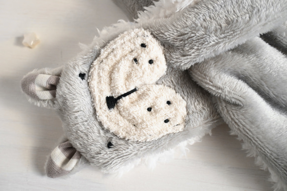 ぬっくぬくネックウォーマー　キッズ〜大人マフラー（グレーブルドッグ） 2枚目の画像