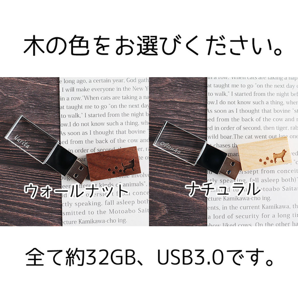 ★35 種狗品種可供選擇 木製原子筆（胡桃木）和 USB 記憶體 [可刻名字] 聖誕工作禮物 第2張的照片