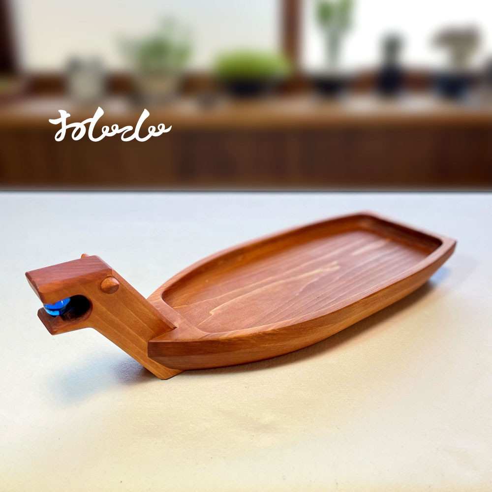 海賊船　船盛　木製皿（ブラウンカラー）