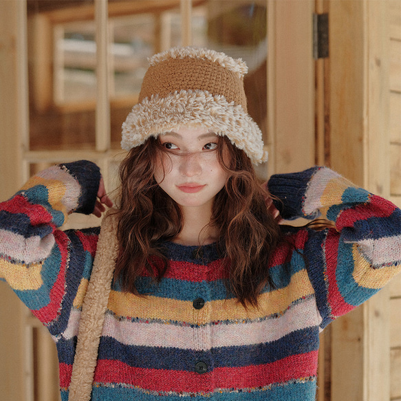 ショップニコニコ ShopNikoNiko ポンポン付き シャギーボーダー 猫耳 ニット帽【即納】韓国ガーリー 雪遊び スケート スノボ スキー 帽子  ニットキャップ ビーニー （ブラック） - ファッション通販 MAGASEEK(マガシーク) [MangjiaoBH] レディースニット帽 ポンポン付き ウォーマー帽子 厚手 ニットキャップ 毛糸 ボア 帽子 大人キャップ 保