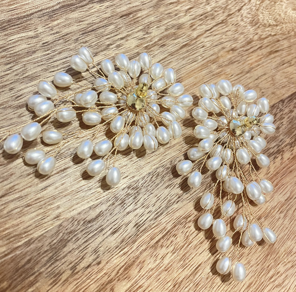 【Open記念送料無料】flower pearl design pierce(A5) 7枚目の画像