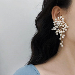 【Open記念送料無料】flower pearl design pierce(A5) 1枚目の画像