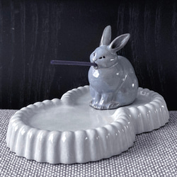 スズincense holder setウサギ 3枚目の画像