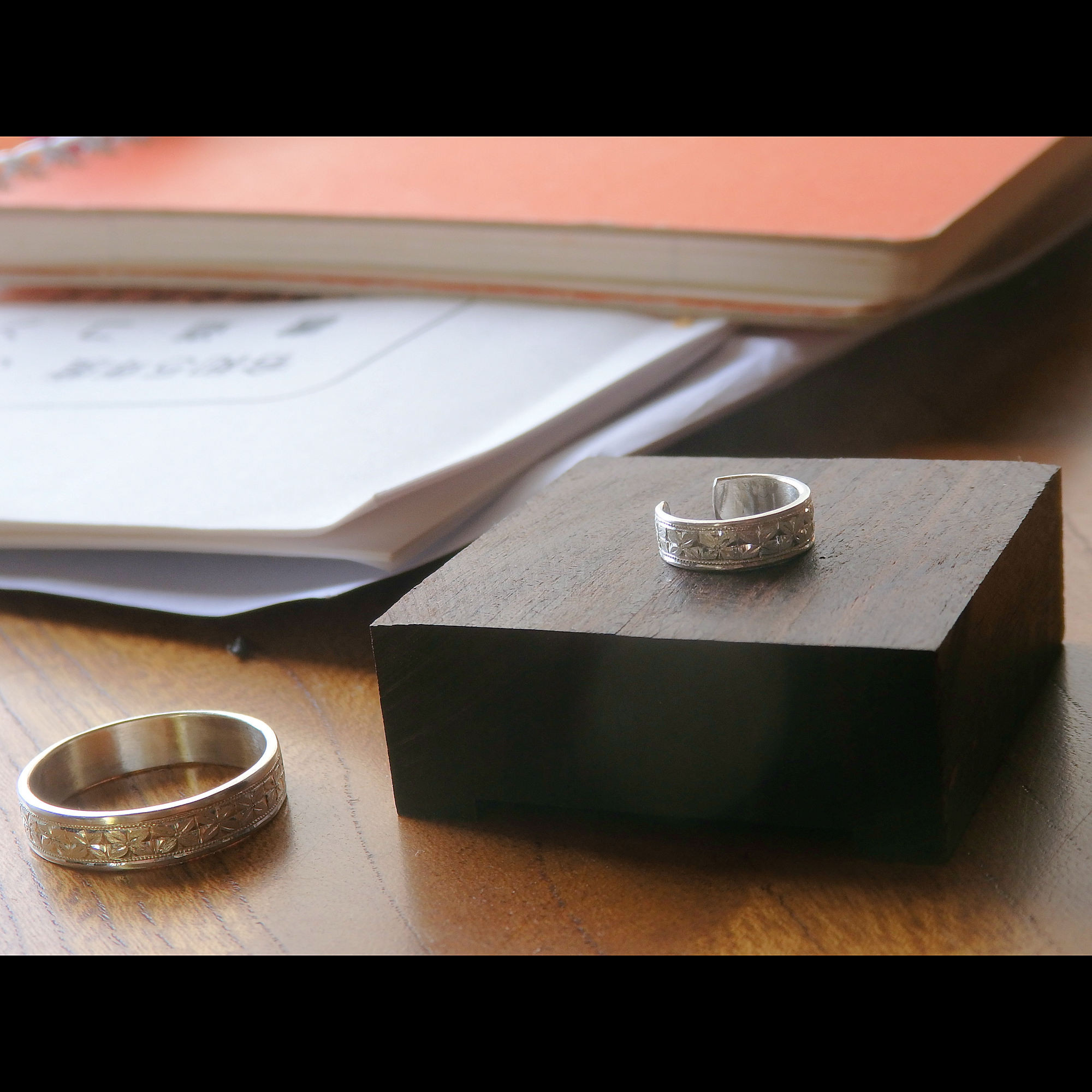 勿忘草の指輪と耳飾り　(ring & ear cuff)