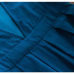 きれいめ色　コットンのVネックジャンパースカート　ポケット付き【春秋】ブルー 6枚目の画像