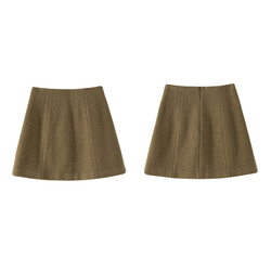 ウールショートスカート　100%ウールスカート　厚地スカート　キャメル　S-XL#427 17枚目の画像