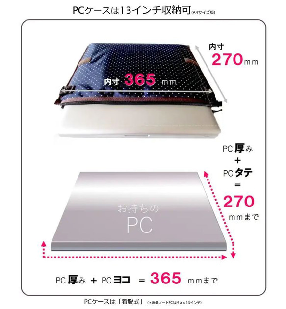 ビジネスバッグレディース [表生地：黒 × 革：黒系ダークブラウン × 裏地：サーモン] 7枚目の画像