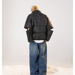 秋冬新品 ショートダウンジャケット メンズ スタンドカラー ユニセックス 厚手暖かいカップルコート レディース 11枚目の画像