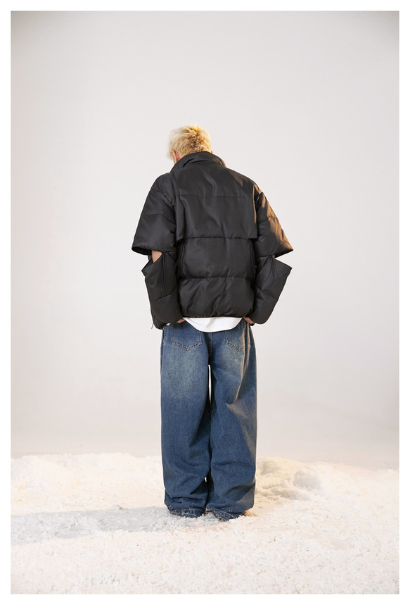 秋冬新品 ショートダウンジャケット メンズ スタンドカラー ユニセックス 厚手暖かいカップルコート レディース 11枚目の画像