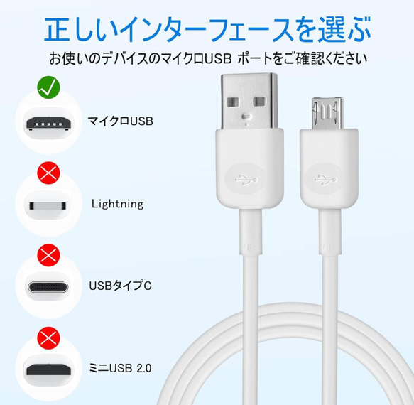 micro USBケーブル マイクロUSB Android用 1m 充電ケーブル 2枚目の画像