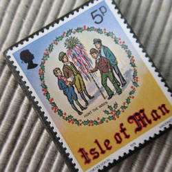 マン島　クリスマス切手ブローチ9173 2枚目の画像