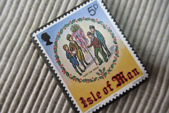 マン島　クリスマス切手ブローチ9173 2枚目の画像