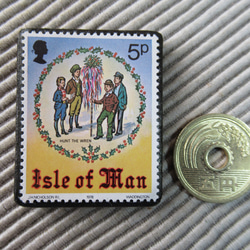 マン島　クリスマス切手ブローチ9173 3枚目の画像