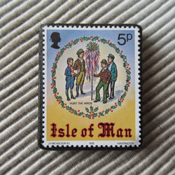マン島　クリスマス切手ブローチ9173 1枚目の画像