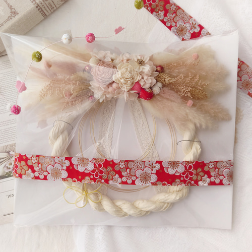 2way しめ縄リース ホワイトカラー しめ縄・しめ飾り Makana_flora  