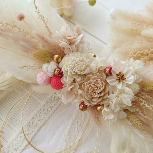 2way しめ縄リース ホワイトカラー しめ縄・しめ飾り Makana_flora  