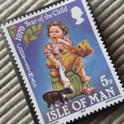 マン島　クリスマス切手ブローチ9174 2枚目の画像