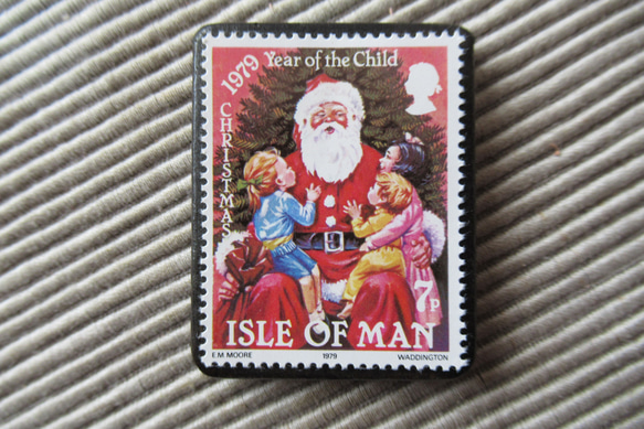 マン島　クリスマス切手ブローチ9175 1枚目の画像