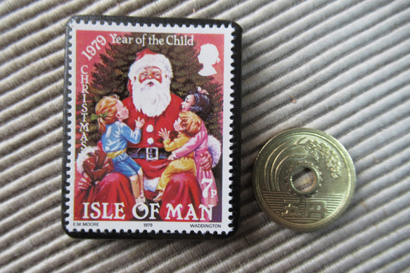 マン島　クリスマス切手ブローチ9175 3枚目の画像