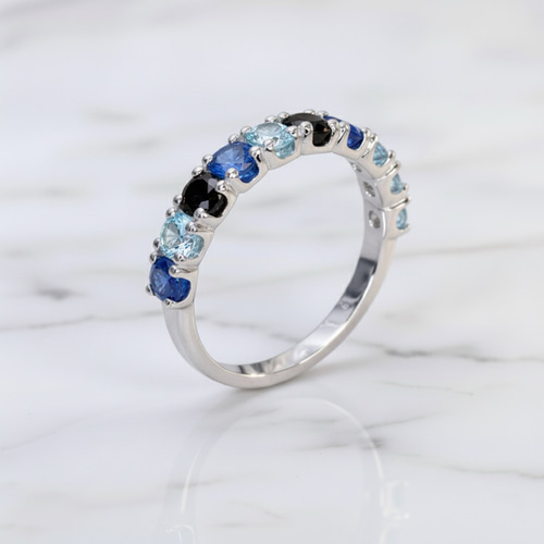 選べるカラー♪】モアサナイト ハーフエタニティ マルチカラー