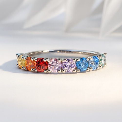 モアサナイト セット UNIQUNS様 モアサナイト マルチカラーリング 3mm×10石｜12色から選べるオーダー