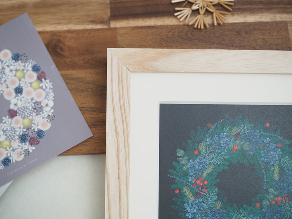 クリスマス ポストカード5枚セット ⁂すぐに飾れるフレームセット⁂ 3枚目の画像