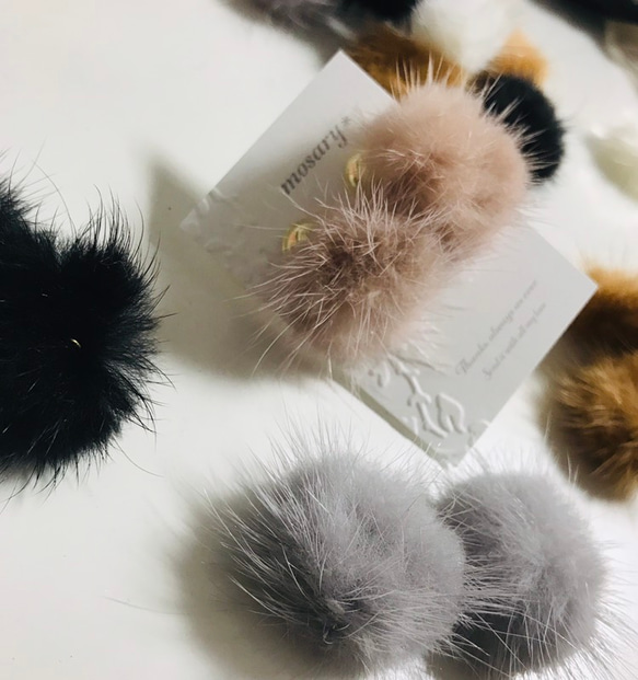 【ブラックフライデー対象商品】❁⃘*.ﾟ人気ふわもこミンクファーピアス／イヤリング 6枚目の画像